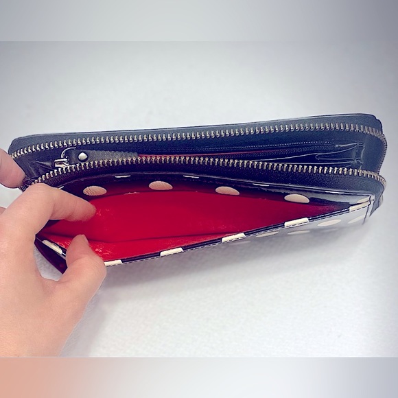 Kate Spade : Black and White Polka Dot Morgan Zip Wallet - Picture 4 of 7